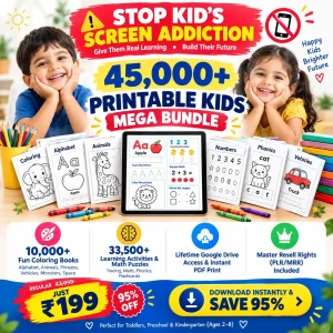 45,000+ printable worksheets for kids (Ages 2 to 8).